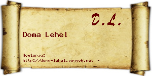 Doma Lehel névjegykártya